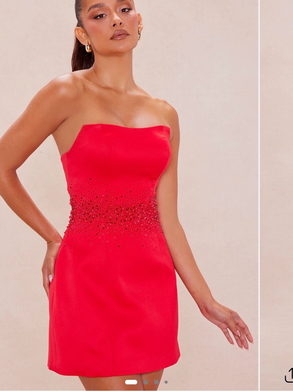 NWT** Fashion Nova Kaia Red Embellished Mini Dress